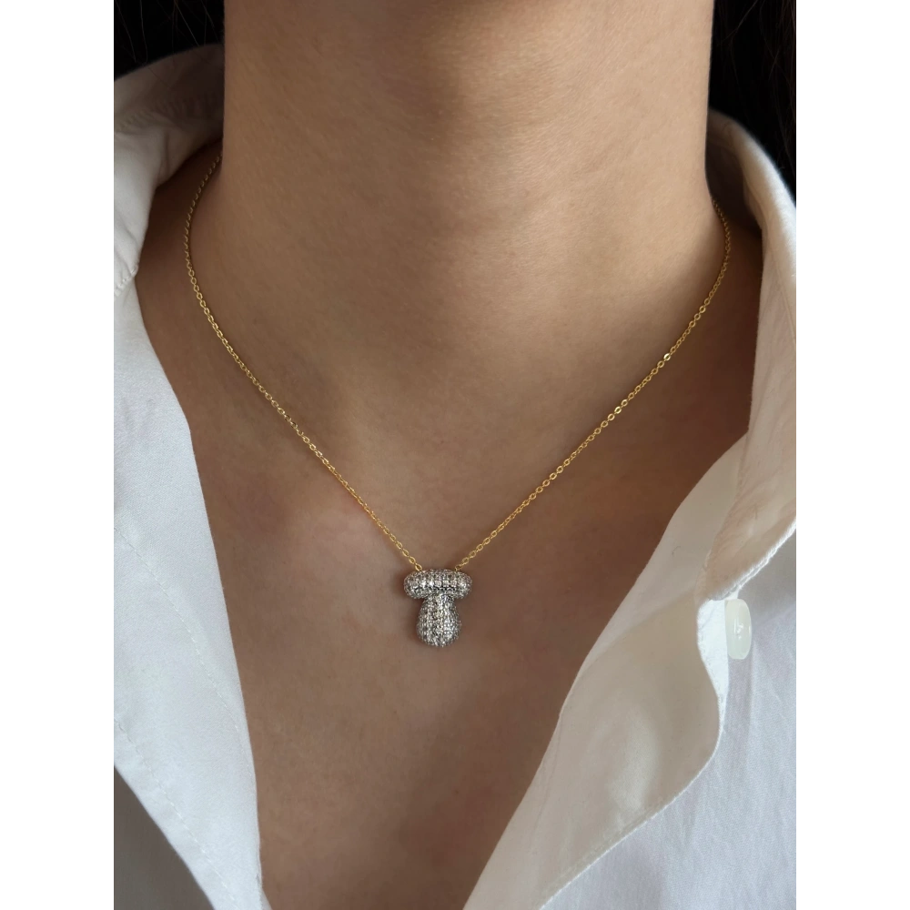 Çelik Mix Balon T Harfli Kolye