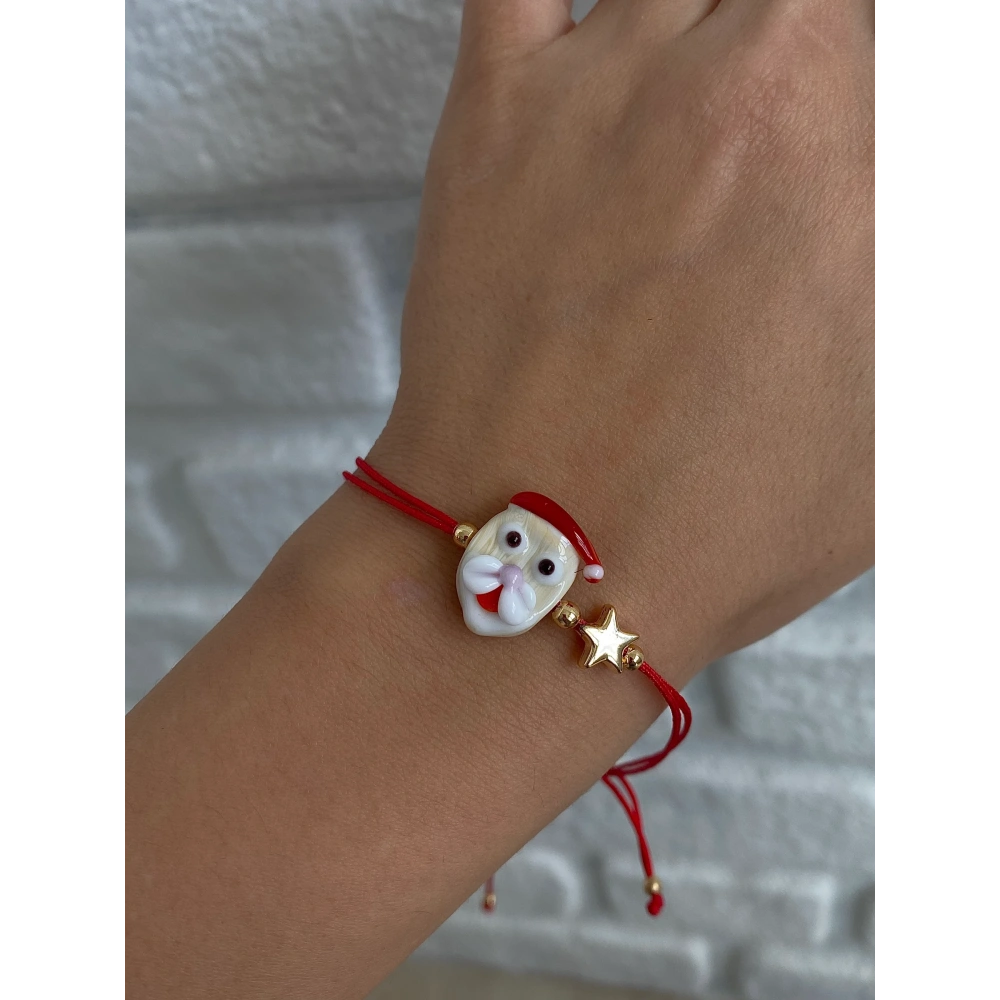 Çelik Noel Baba Murano Yılbaşı Bilekliği