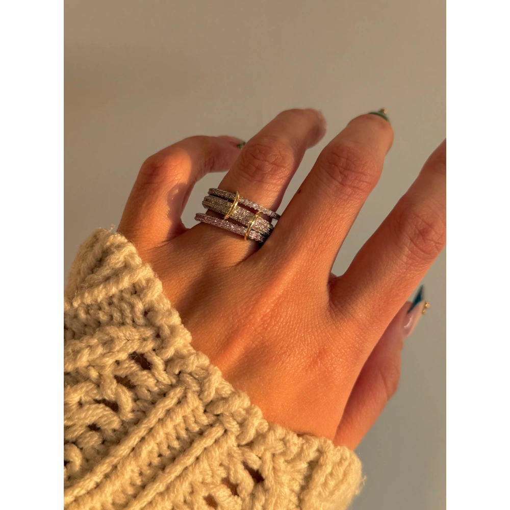 Çelik Pembe Spiral Yüzük