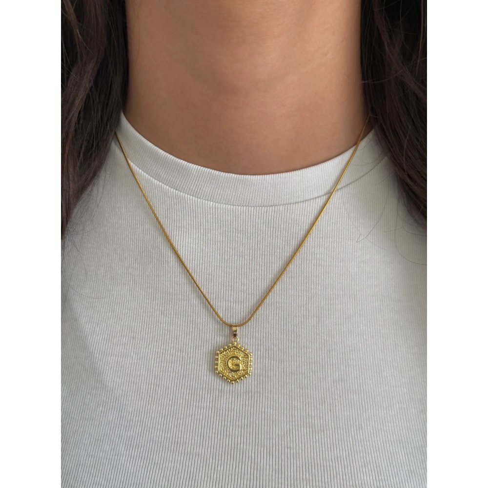 Çelik Plaka G Harfli Kolye