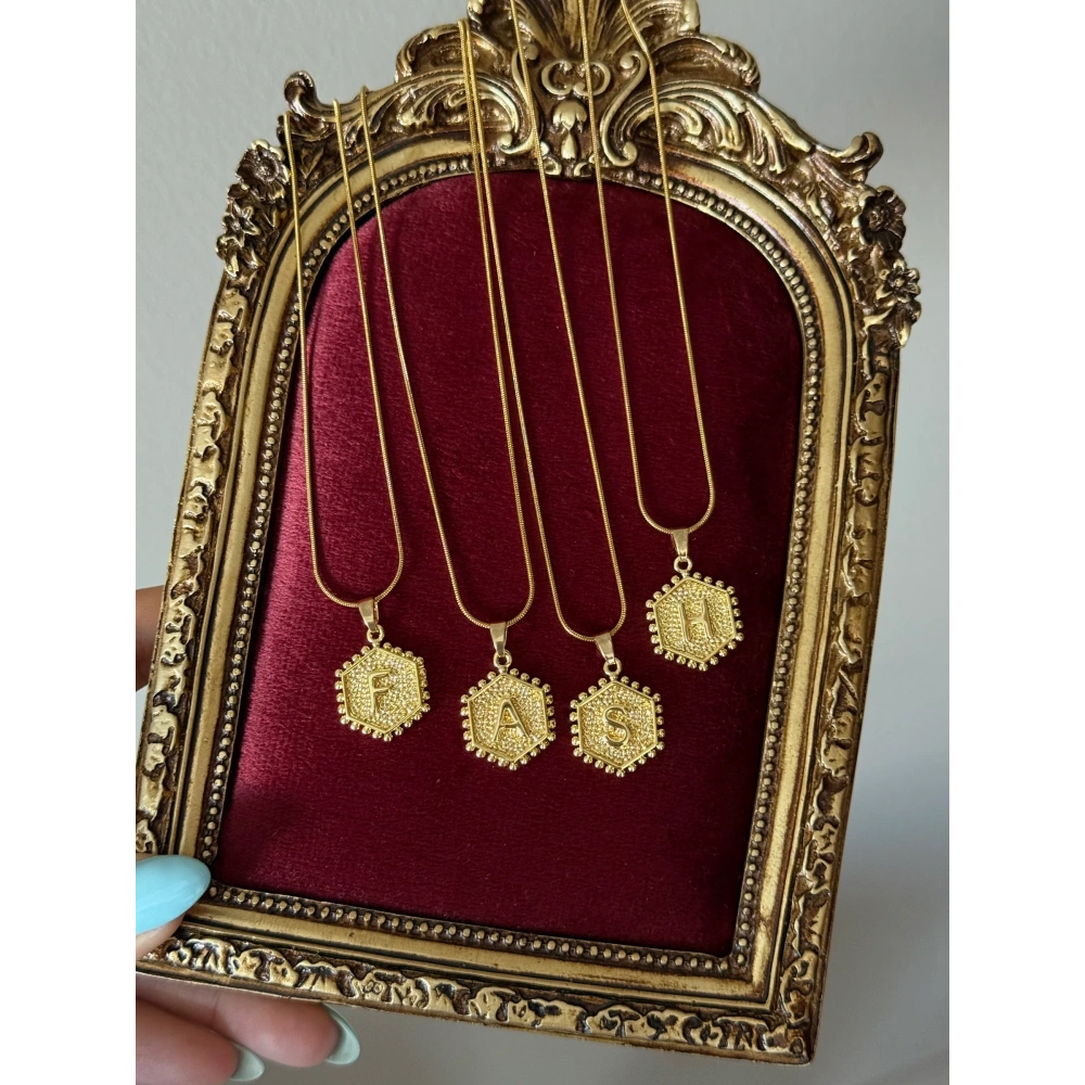 Çelik Plaka Harfli Kolye