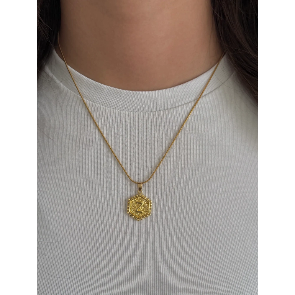 Çelik Plaka Z Harfli Kolye