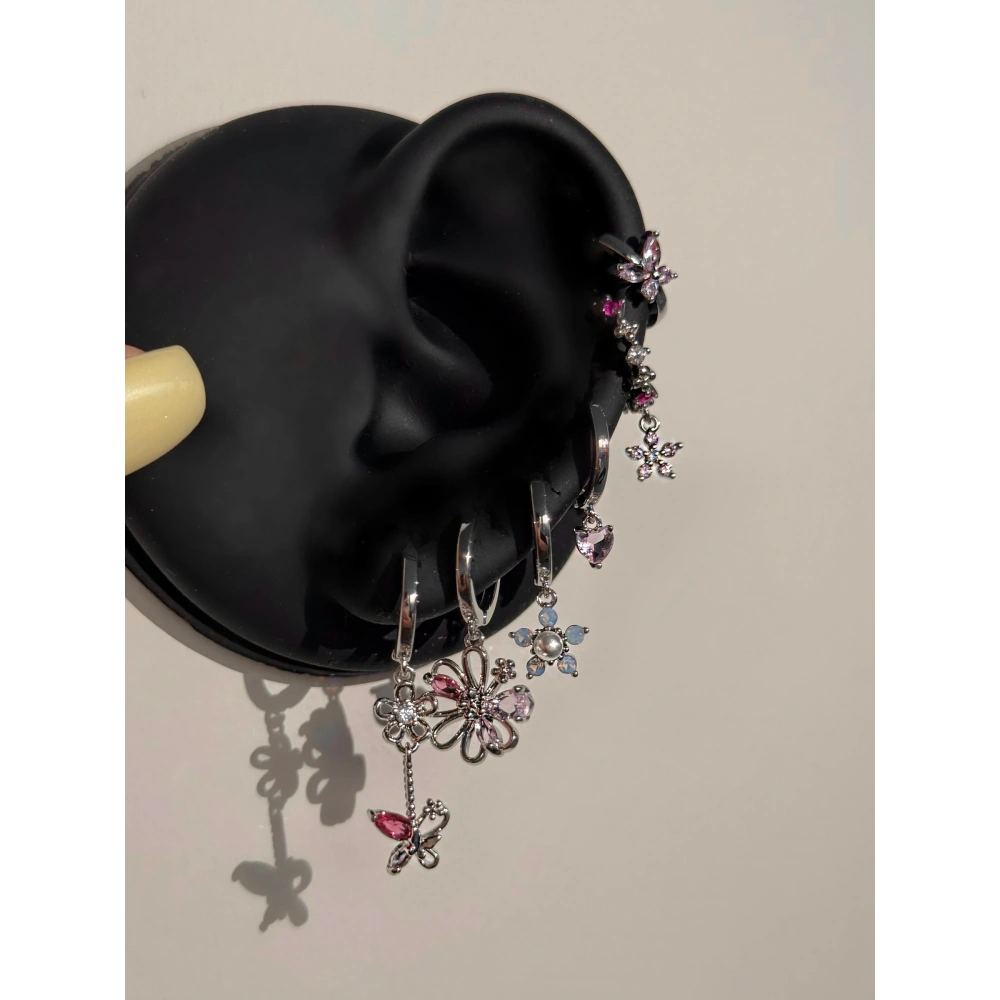 Çelik Rainbow 6 Lı Küpe Seti