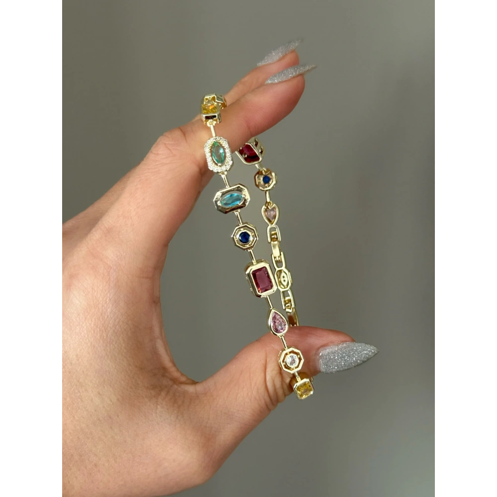 Çelik Renkli Baget Taşlı Bileklik