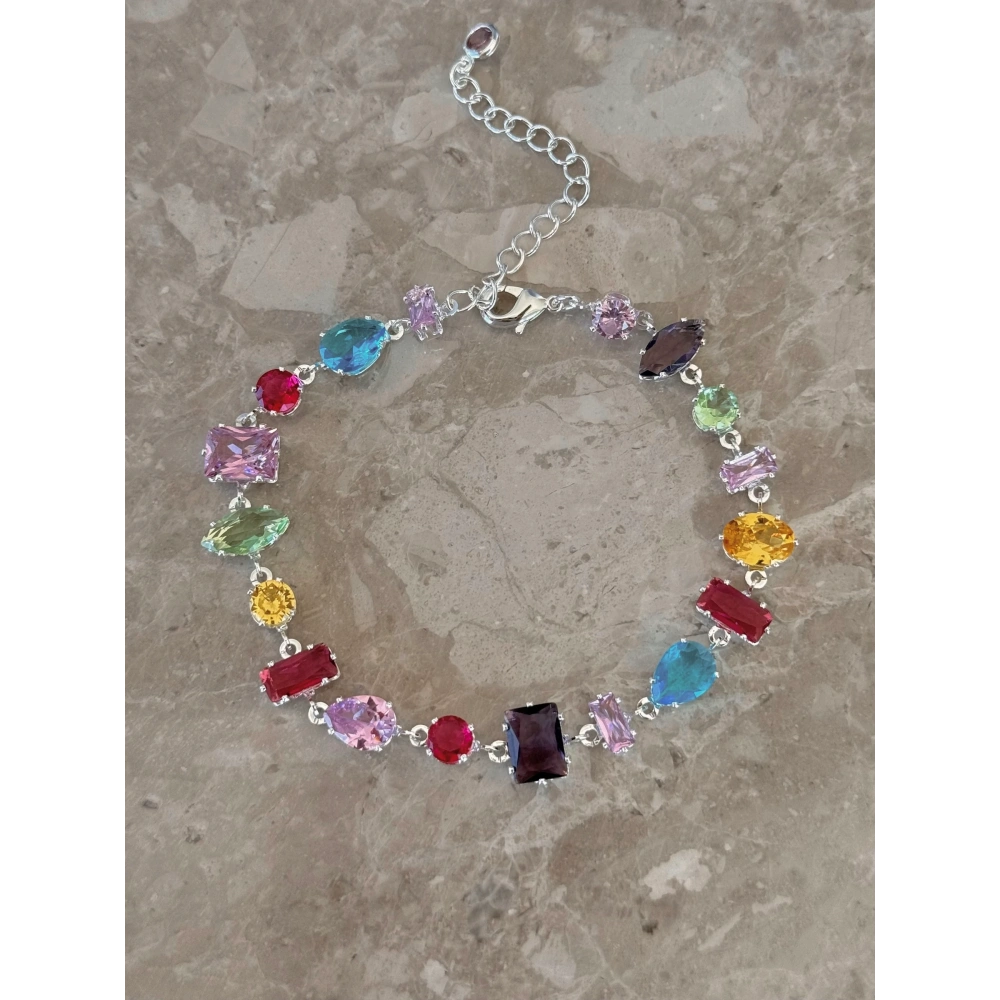 Çelik Renkli Baget Taşlı Bileklik