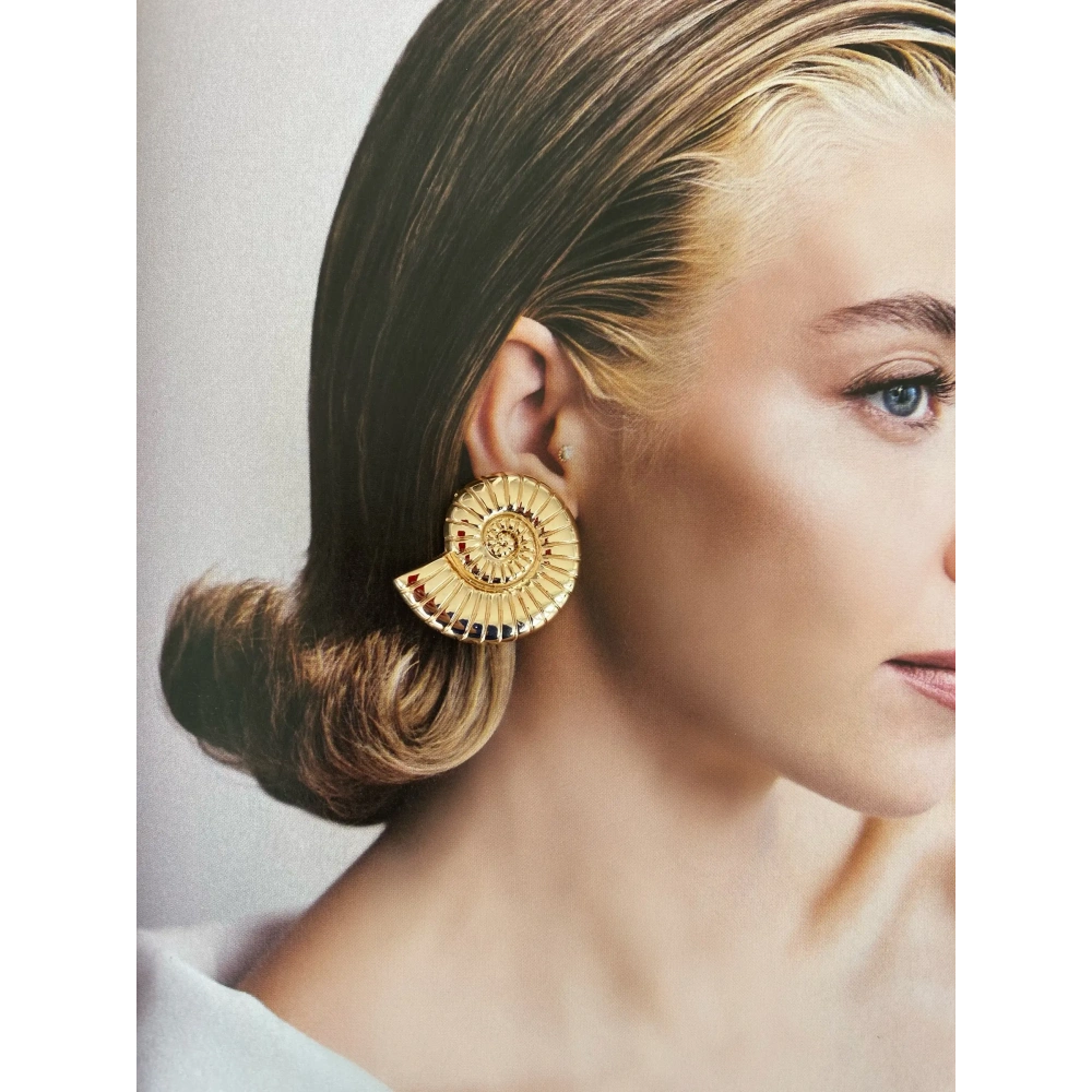 Çelik Salyangoz Gold Küpe