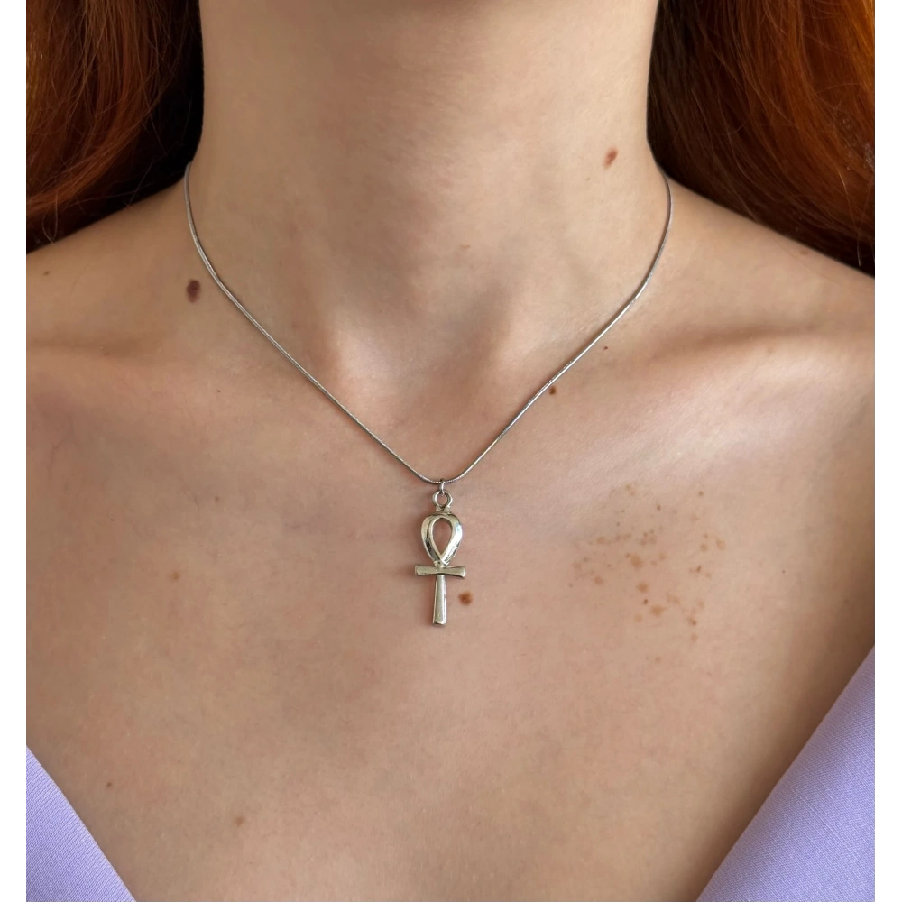 Çelik Silver Ankh Kolye