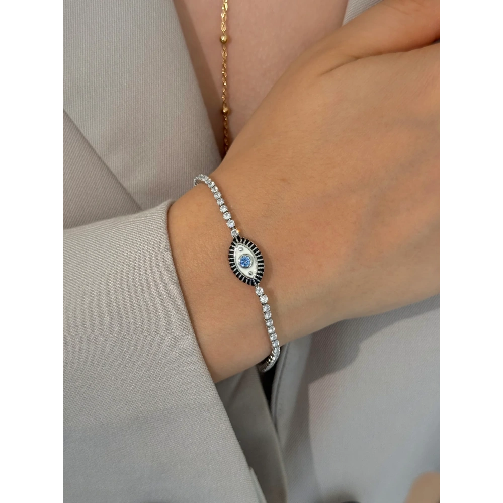 Çelik Silver Göz Detay Suyolu Bileklik