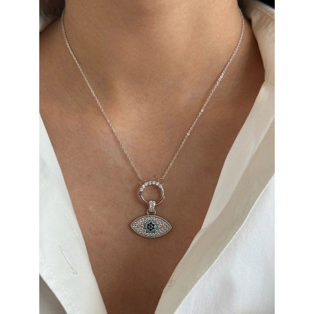 Çelik Silver Göz Kolye