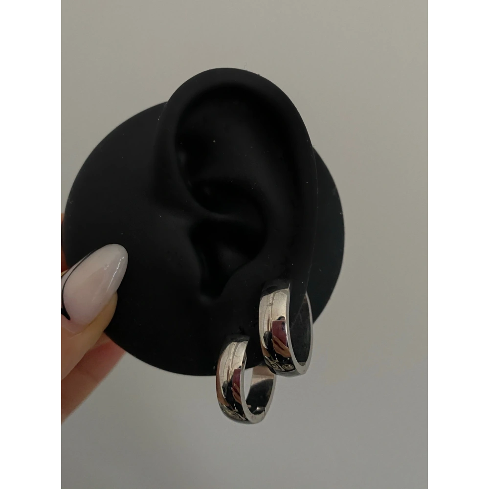 Çelik Silver Halka Küpe