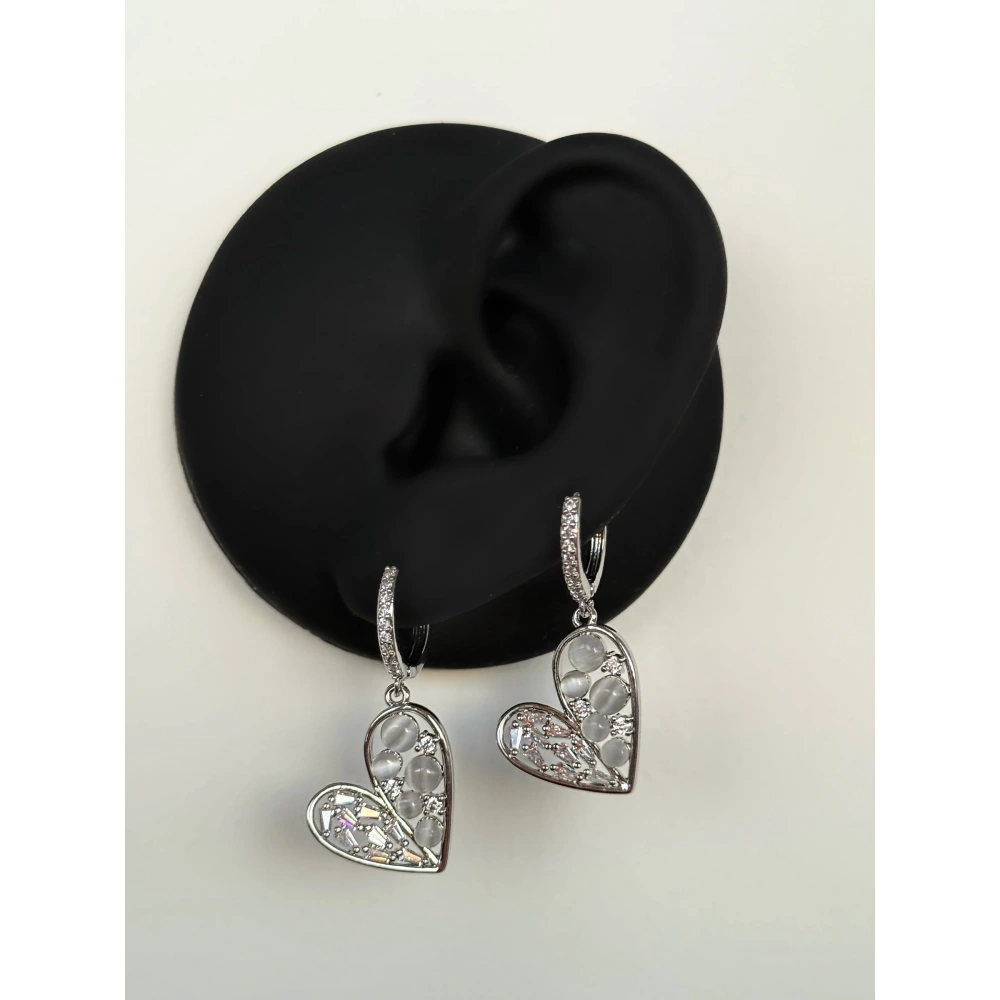 Çelik Silver Kalp Küpe