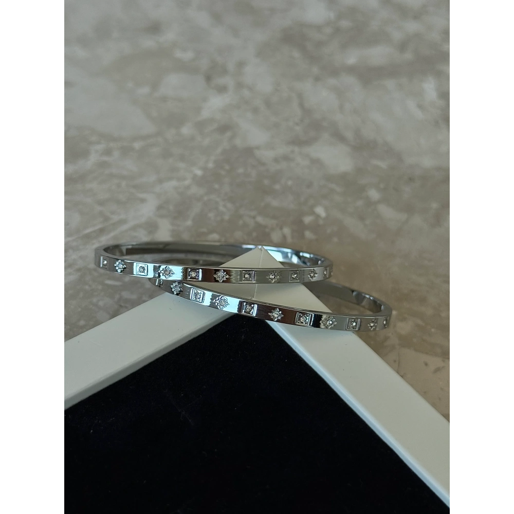 Çelik Silver Kutup Yıldızlı Tasarım Bileklik