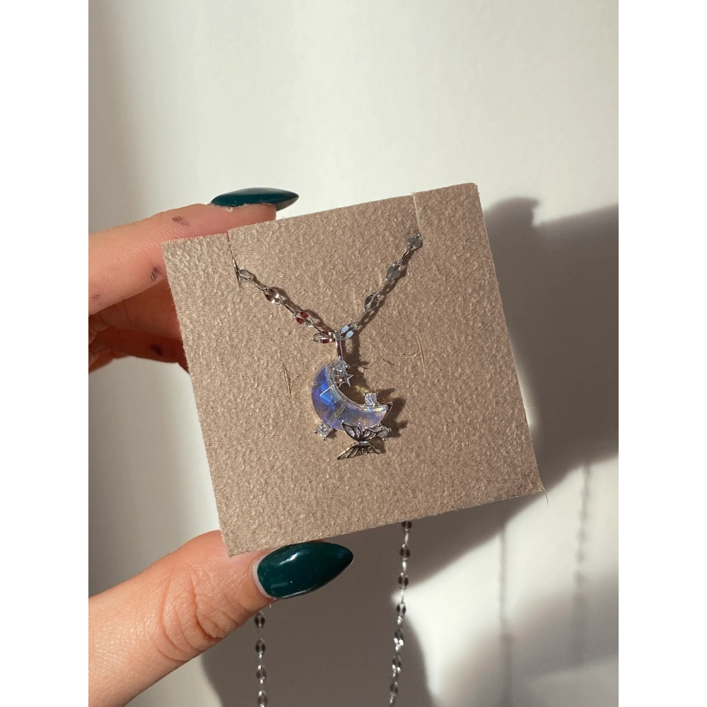 Çelik Silver Moon Kolye