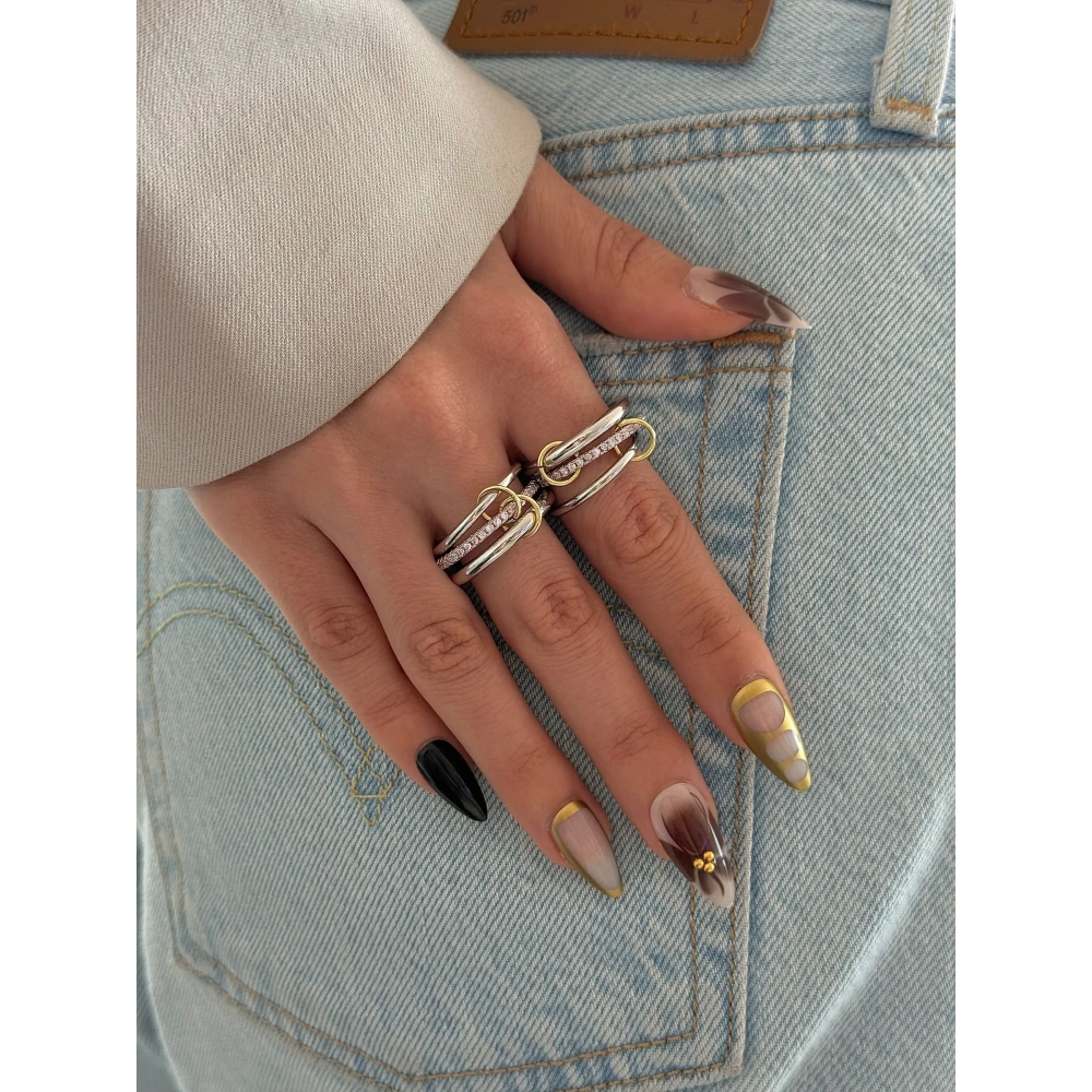 Çelik Silver Pembe 3 lü Spiral Yüzük