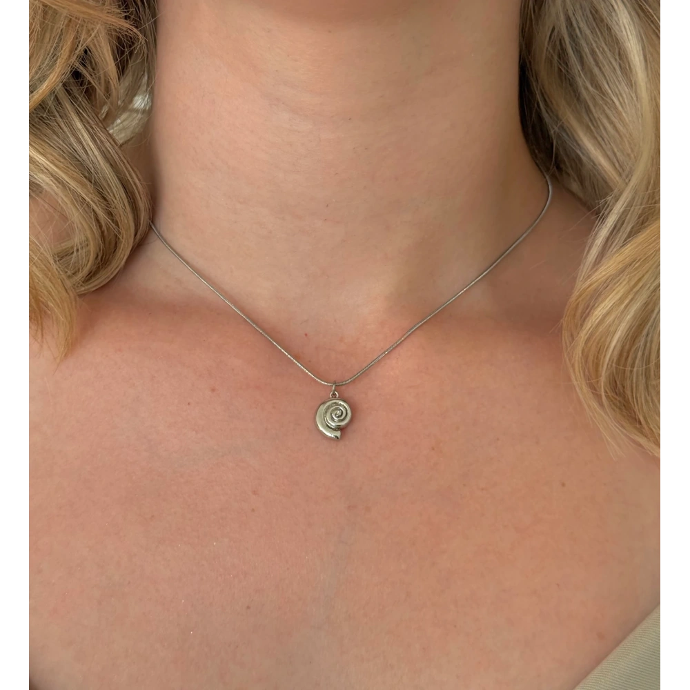 Çelik Silver Salyangoz Kolye