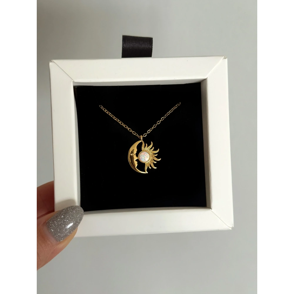 Çelik Sun & Moon Kolye