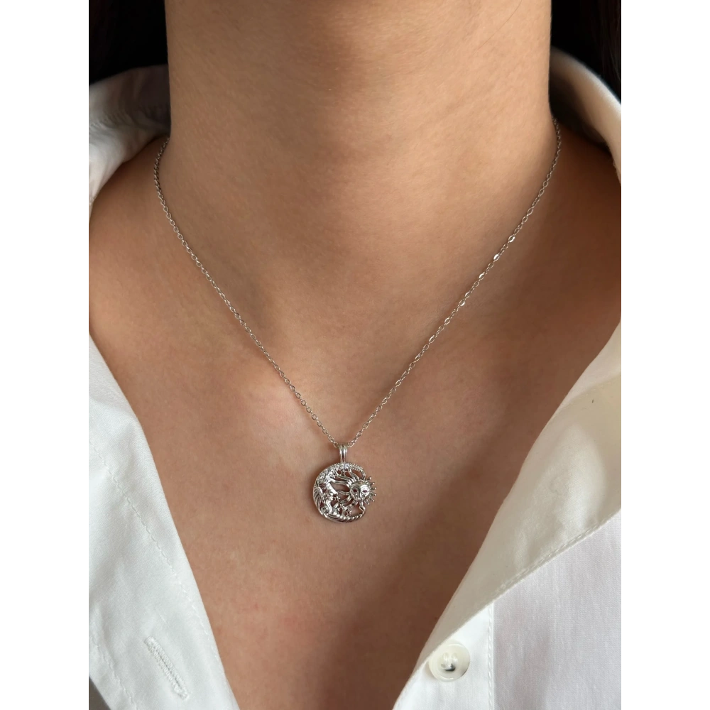 Çelik Tasarım Güneş Ay Kolye