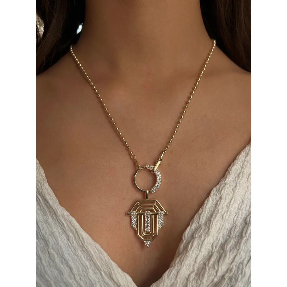 Çelik Taşlı Şövalye Kolye