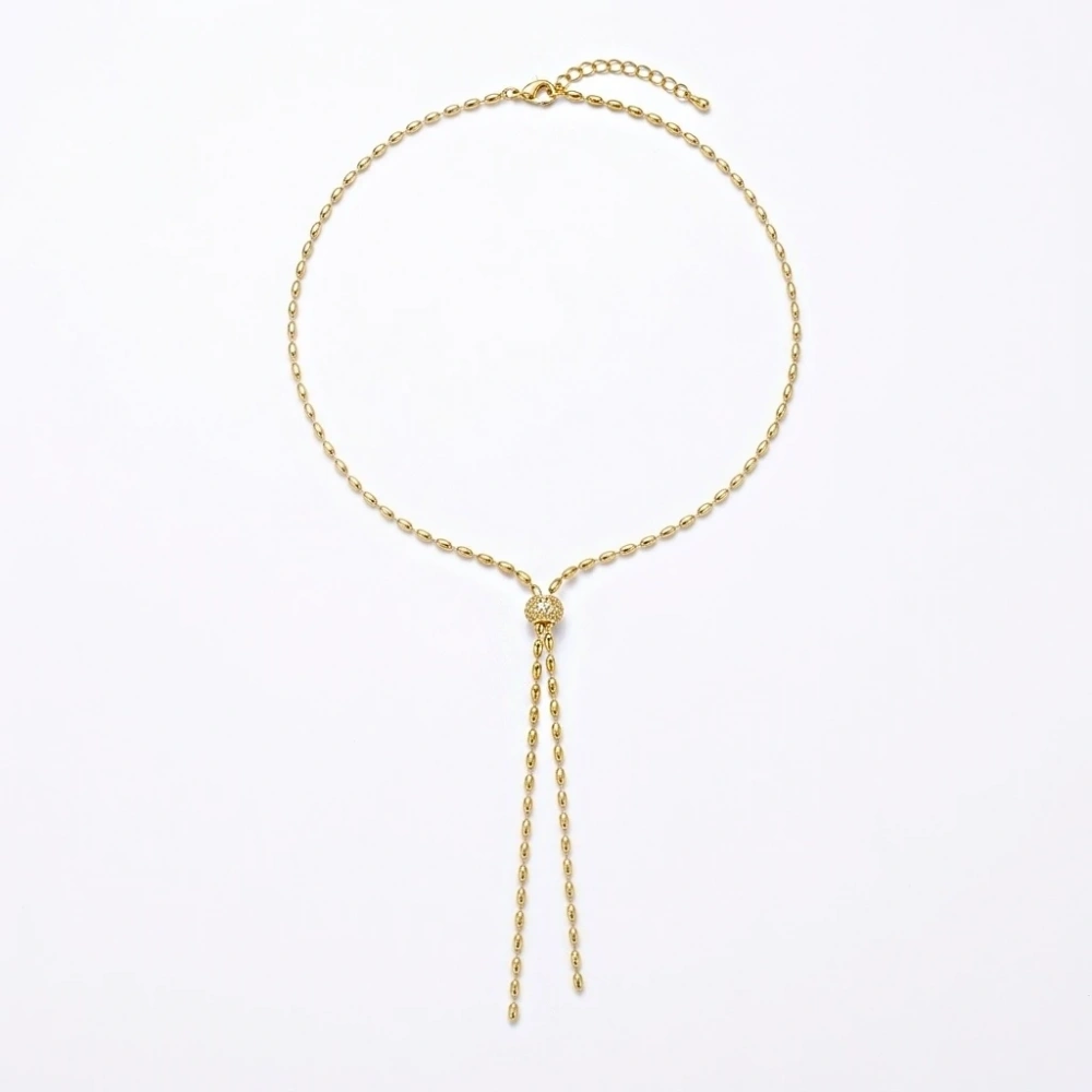 Çelik Topçuklu Y Kolye