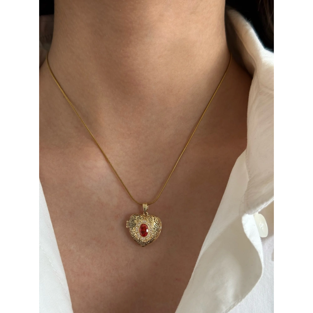 Çelik Vintage Kapaklı Kolye