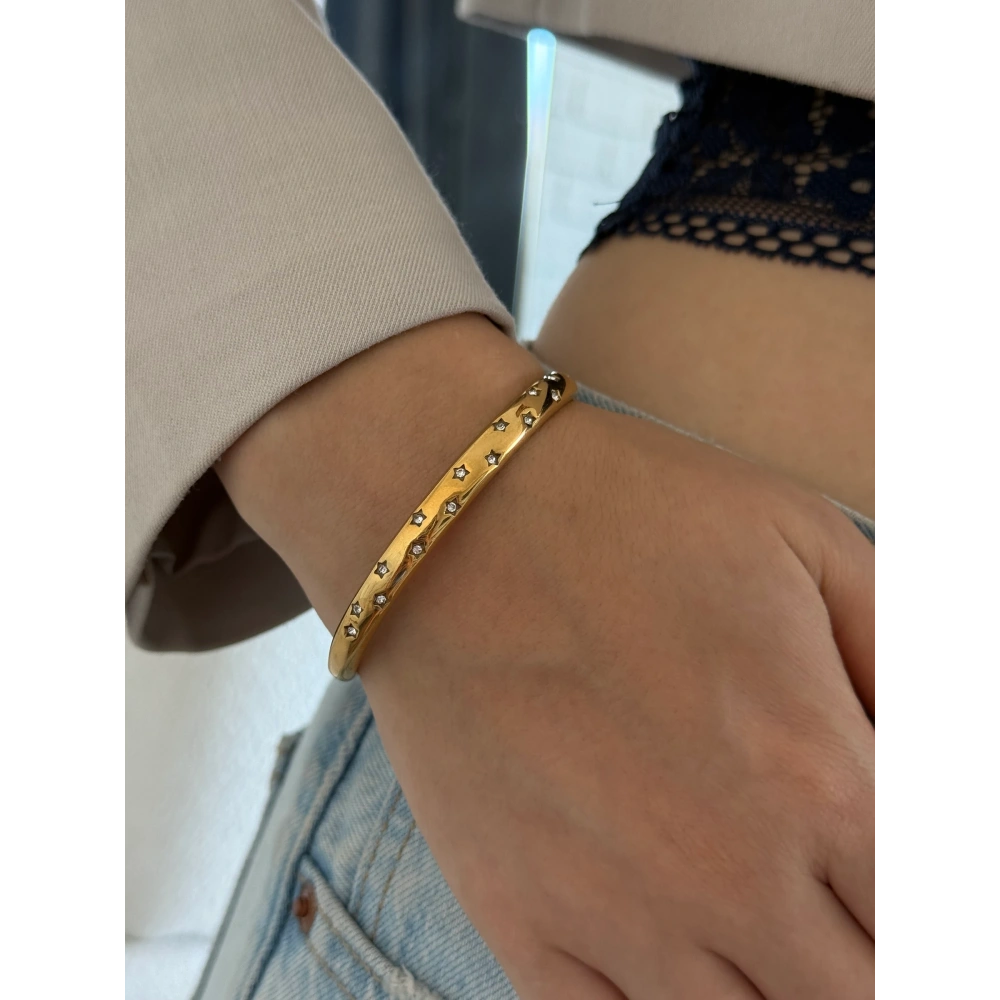 Çelik Yıldız Detay Bileklik