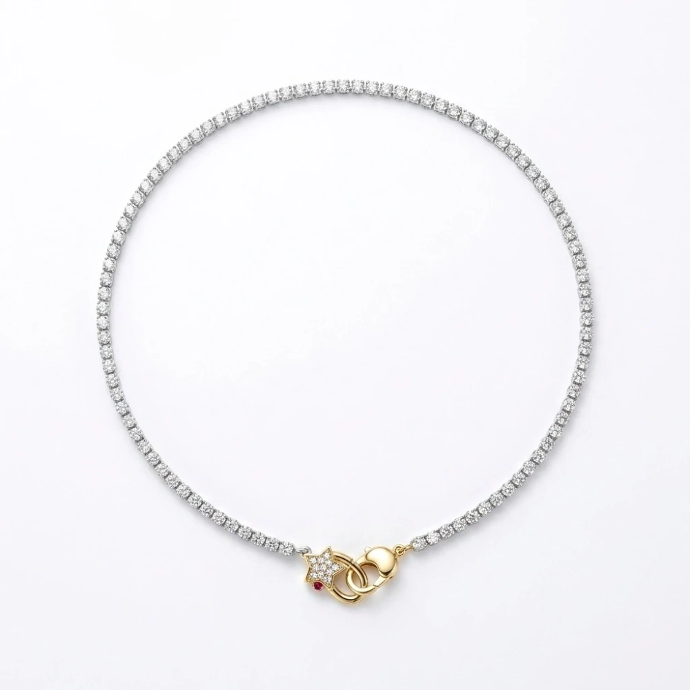 Çelik Yıldız Klipsli Su Yolu Kolye