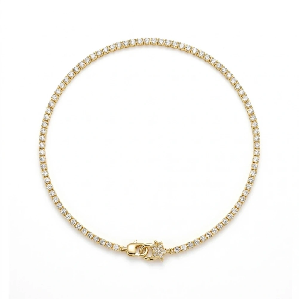 Çelik Yıldız Klipsli Su Yolu Kolye