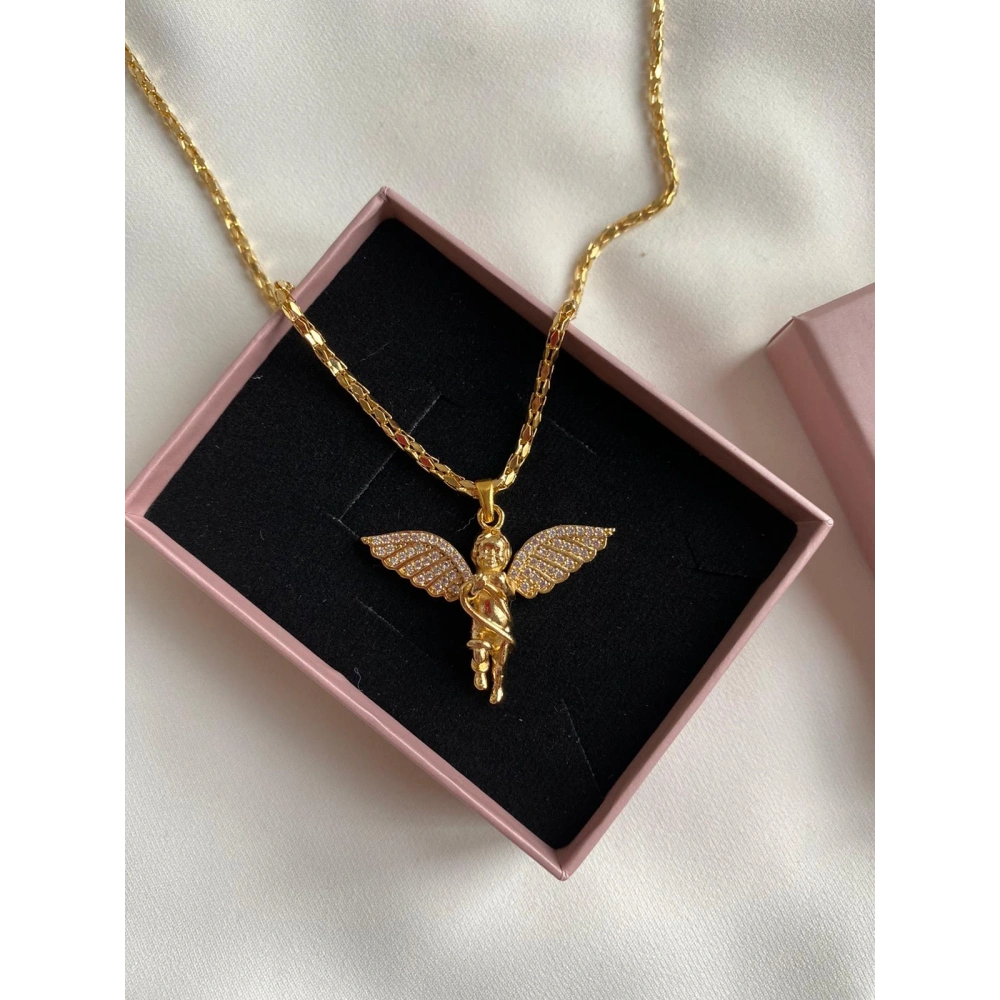 Çelik Zincirli Melek Kolye