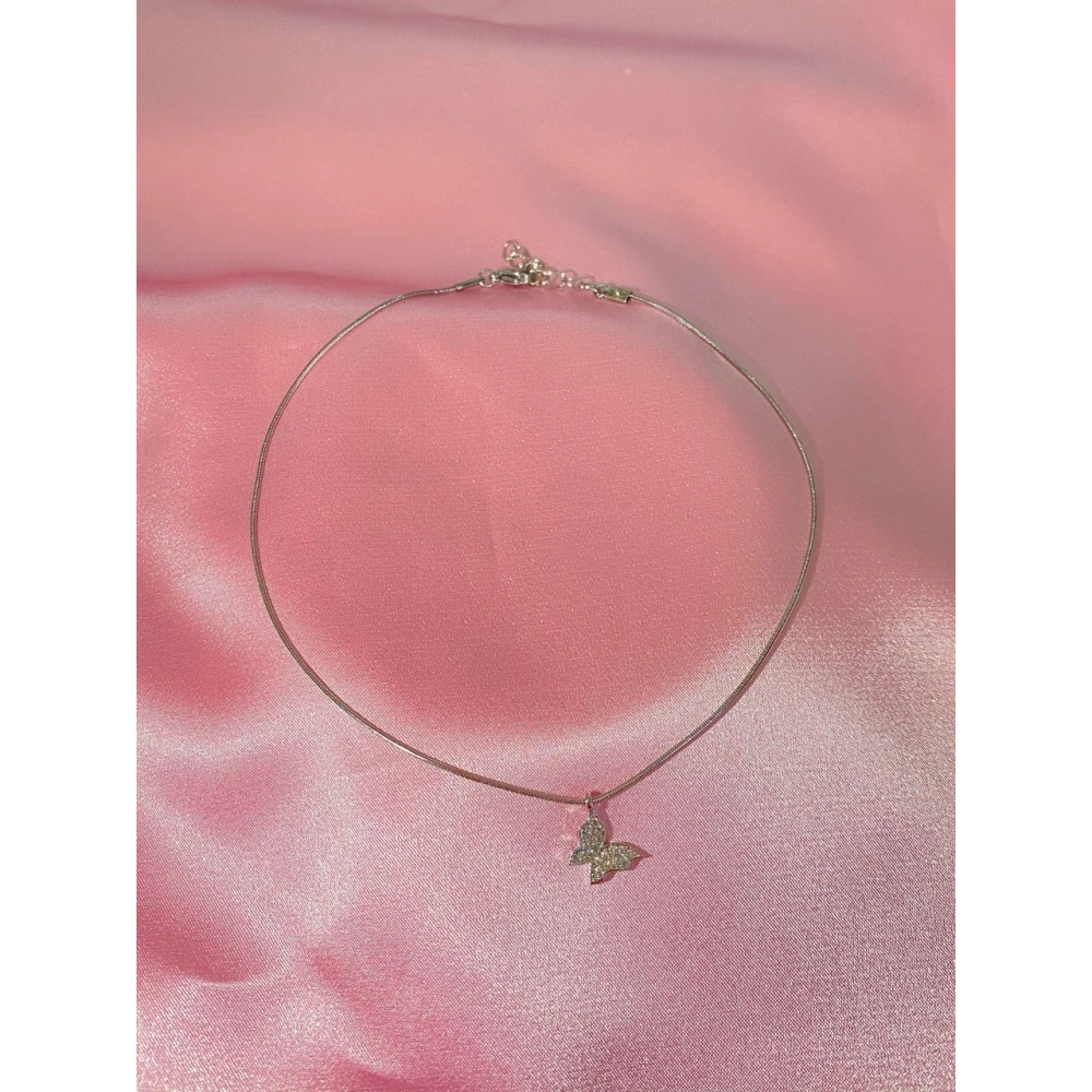 Çelik Zincirli Mini Kelebek Choker