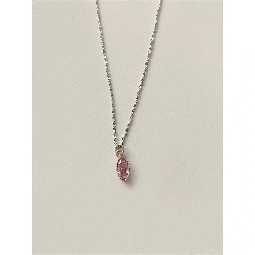 Çelik Zincirli Pembe Taş Choker