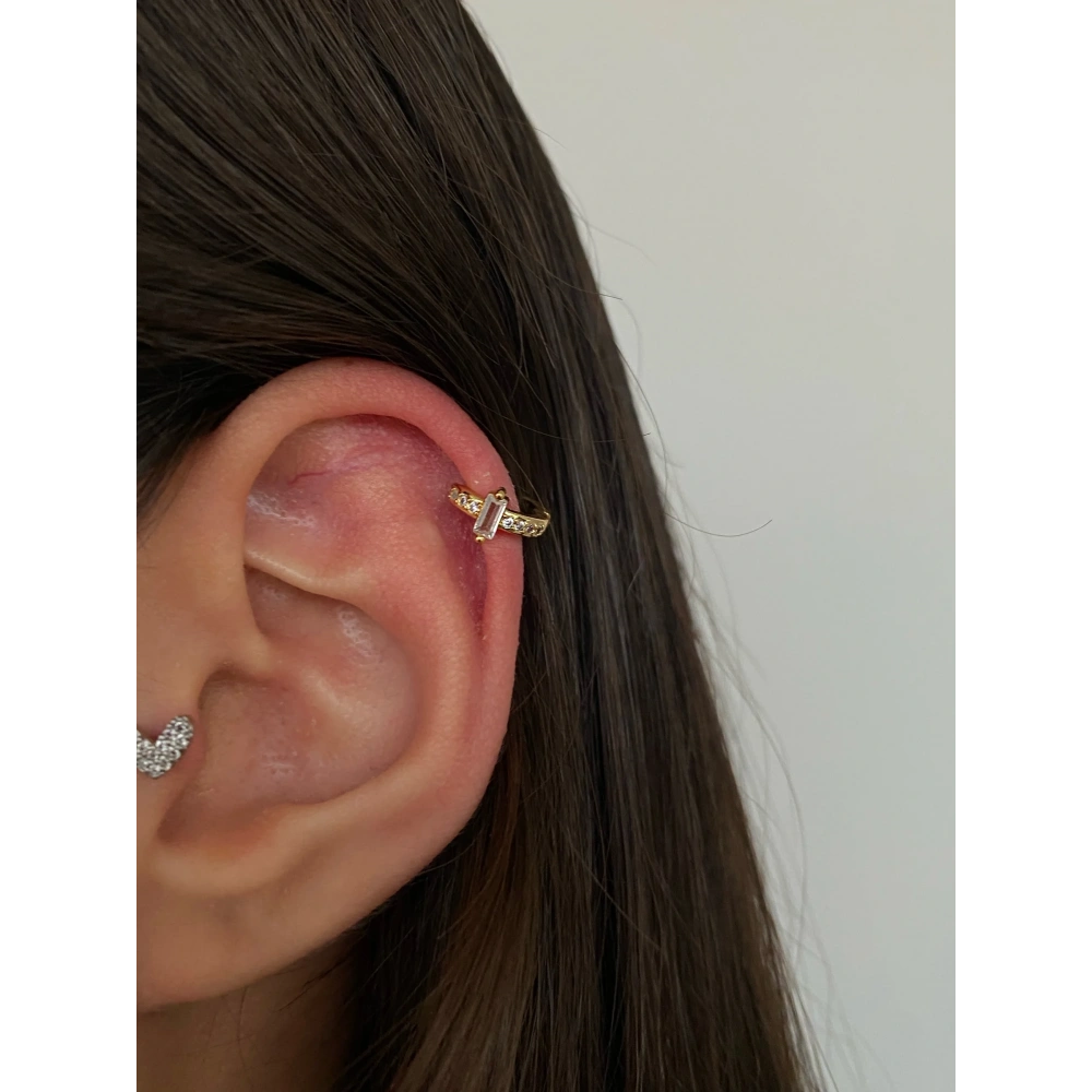 Cerrahi Çelik Baget Taşlı Halka Piercing