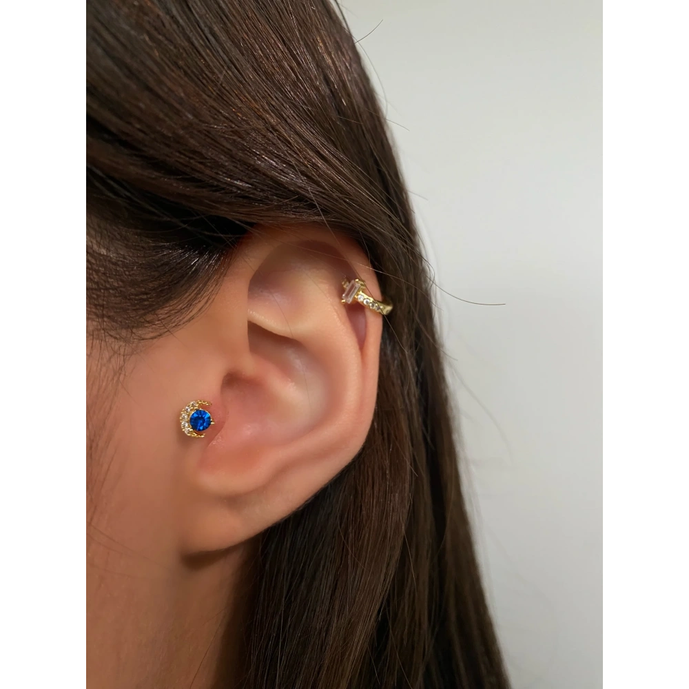 Cerrahi Çelik Gold Hilal Tragus Piercing