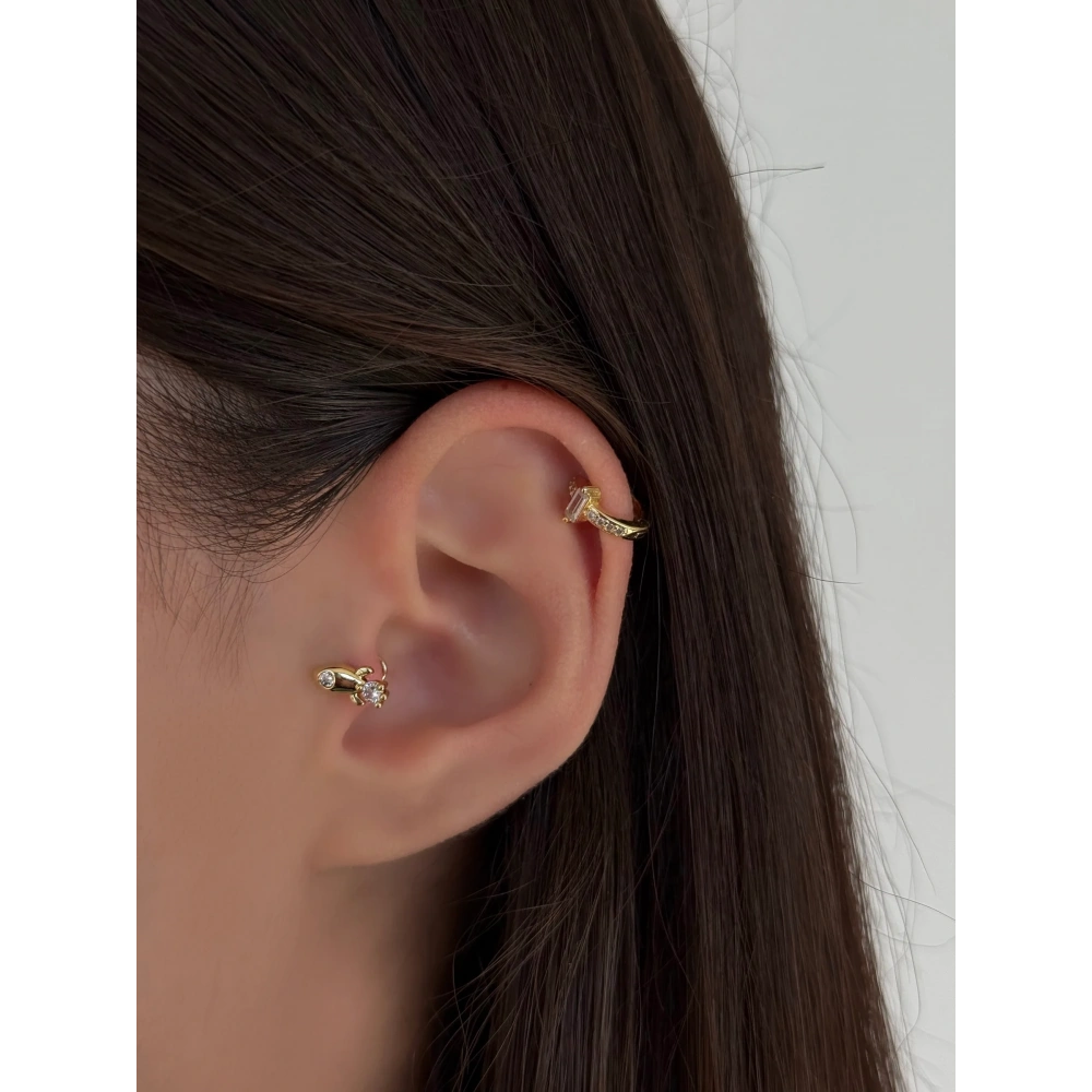 Cerrahi Çelik Gold Roket Detaylı Piercing