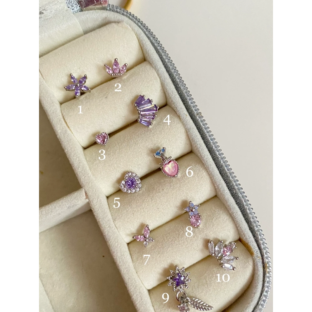 Cerrahi Çelik Lila Pembe Piercingler