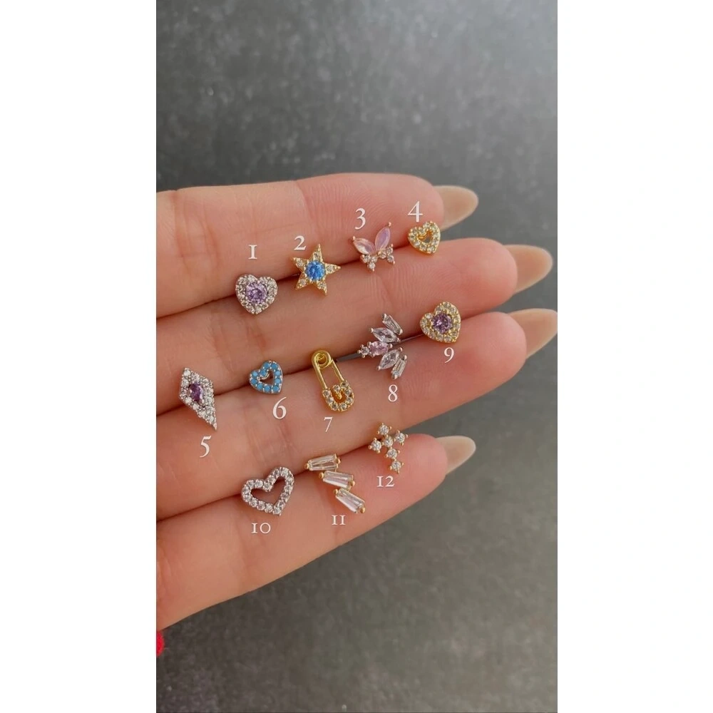 Cerrahi Çelik Renkli Tragus Piercing Helix