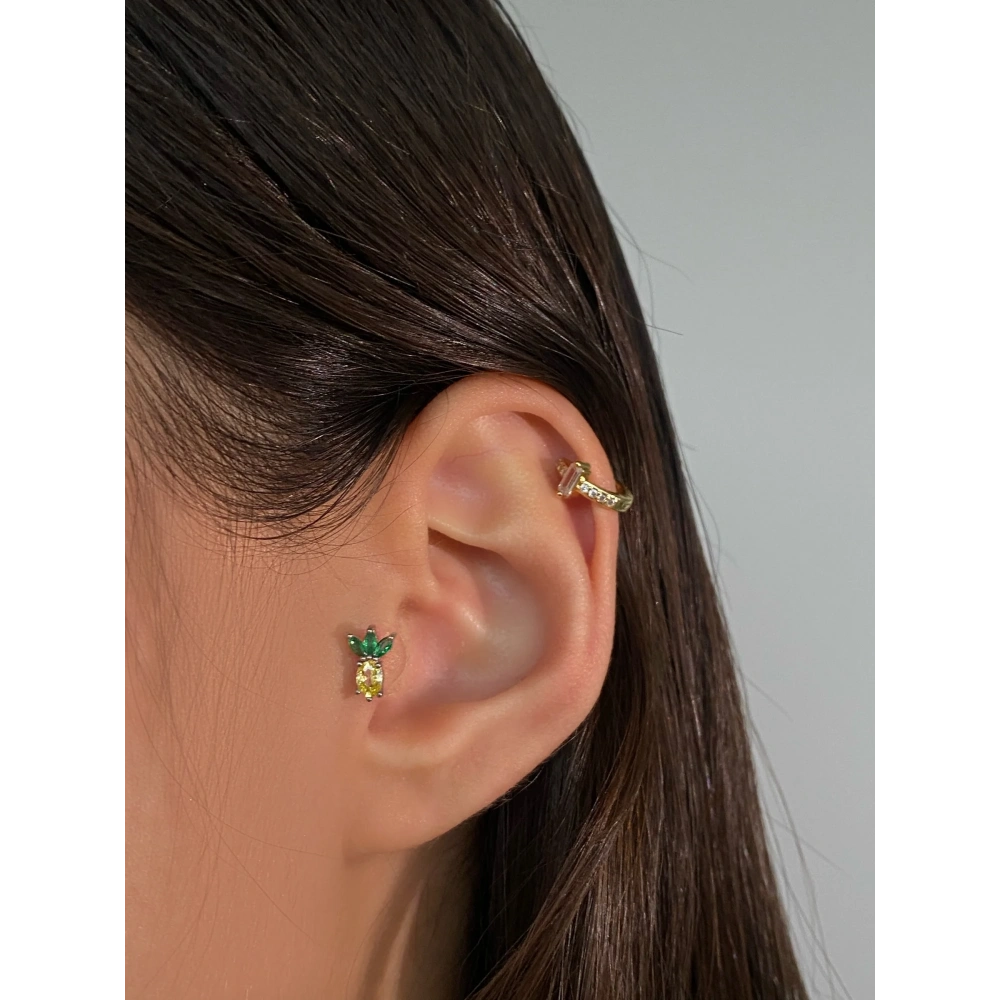 Cerrahi Çelik Silver Ananas Tragus Piercing