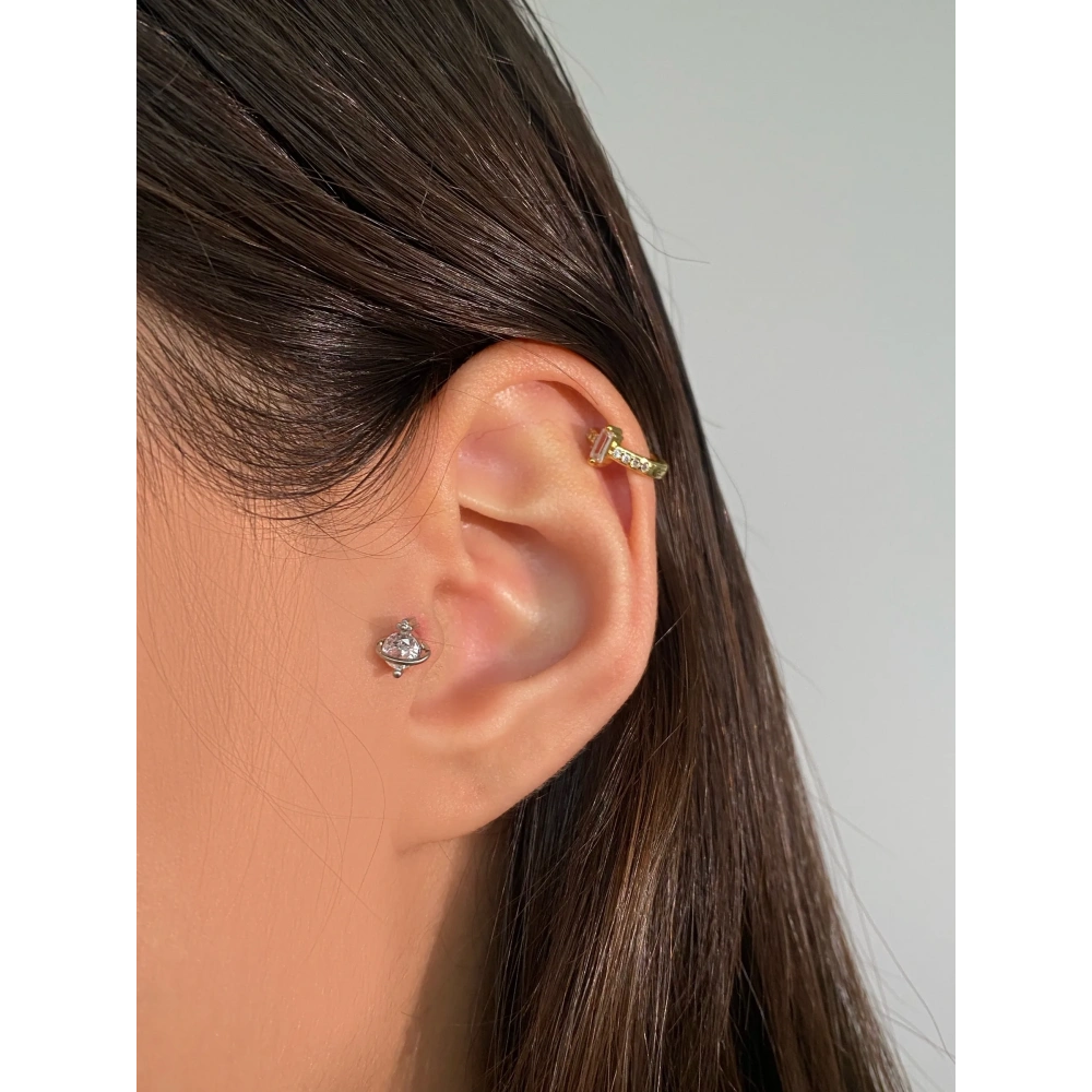 Cerrahi Çelik Silver Gezegen Tragus Piercing