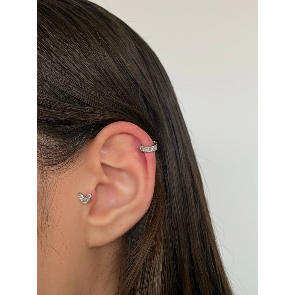 Cerrahi Çelik Silver Halka Kelebek Piercing