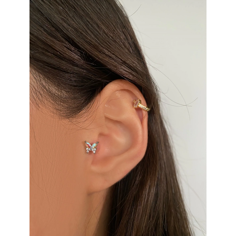 Cerrahi Çelik Silver Hologramlı Tragus Piercing