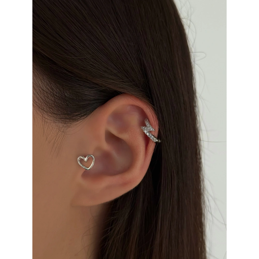 Cerrahi Çelik Silver Kalp Piercing
