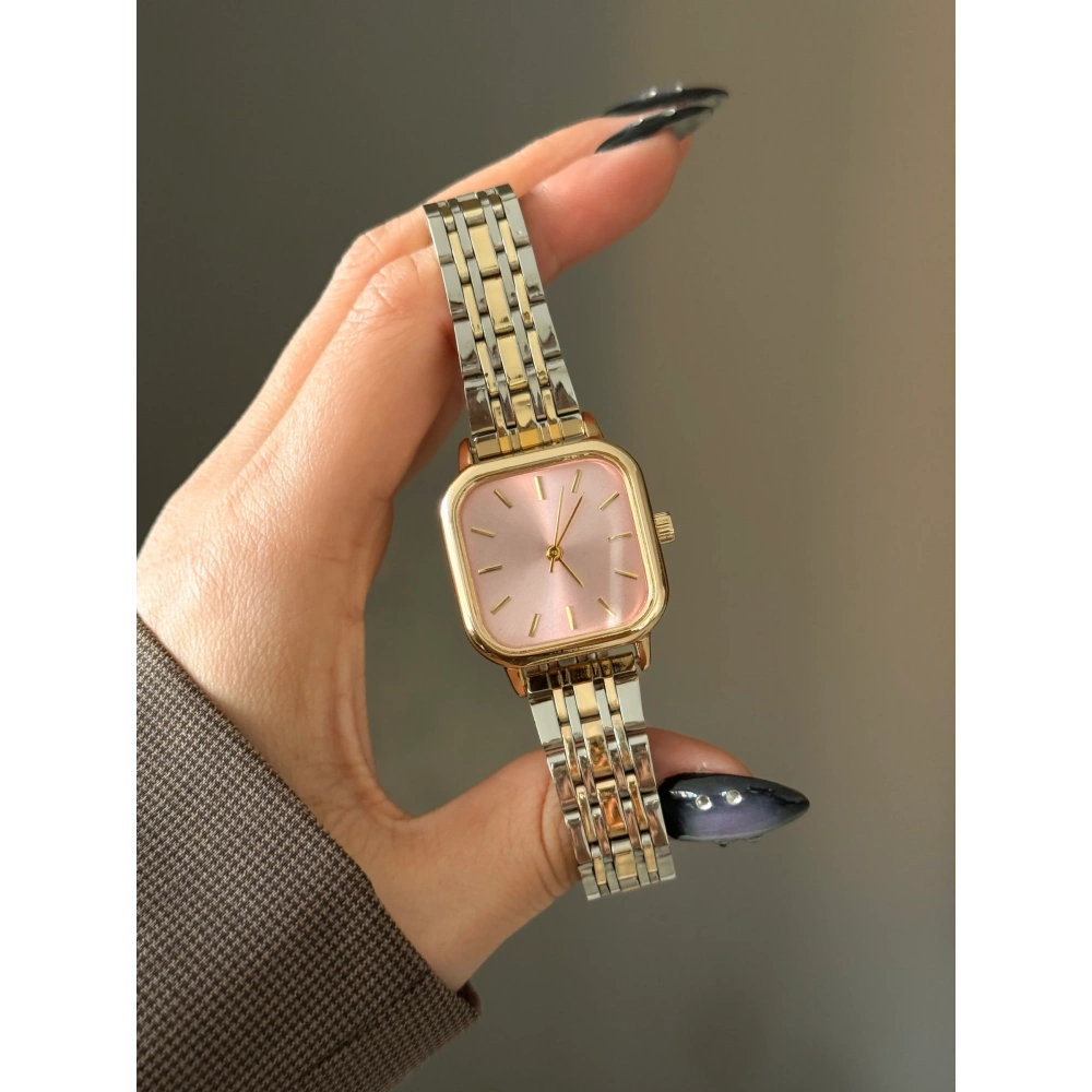 Çift Renk Pembe Kadran Kol Saati