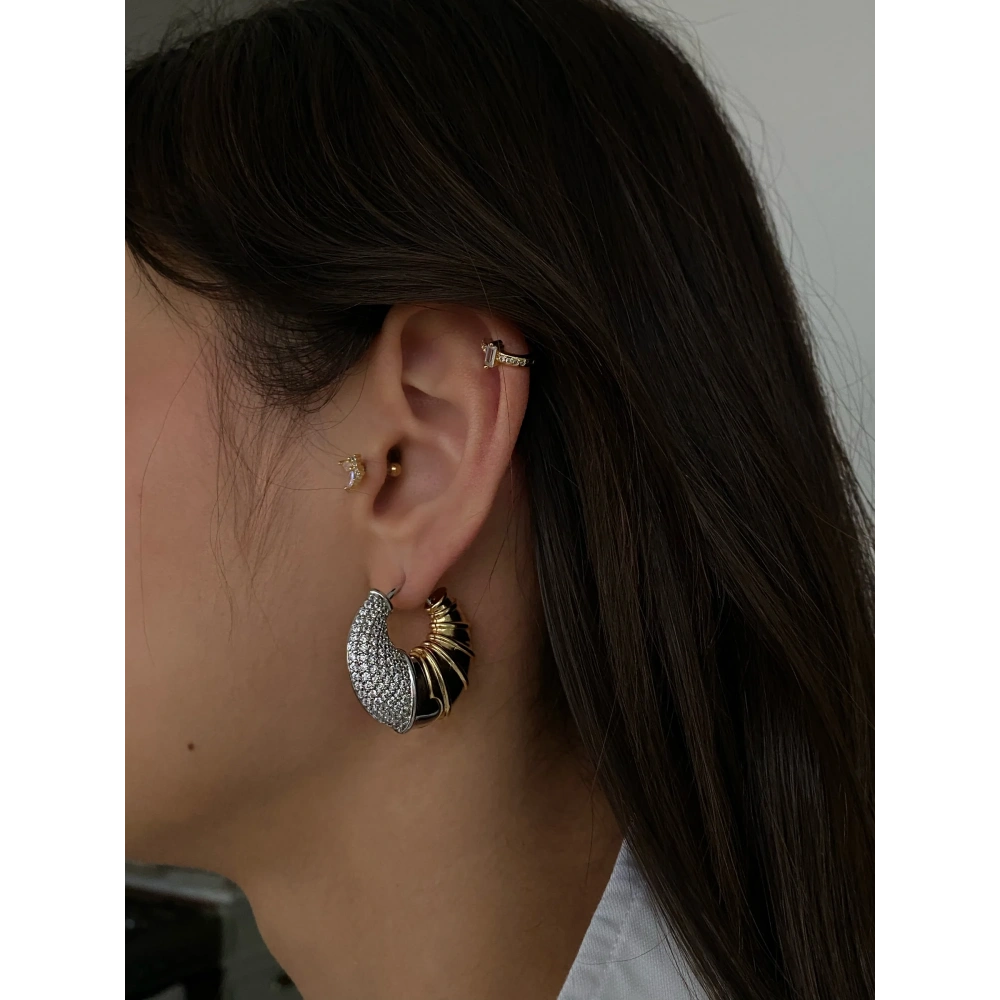 Çift Renkli Halka Küpe