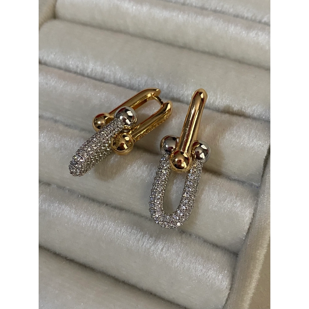 Çift Renkli Tiffany Küpe