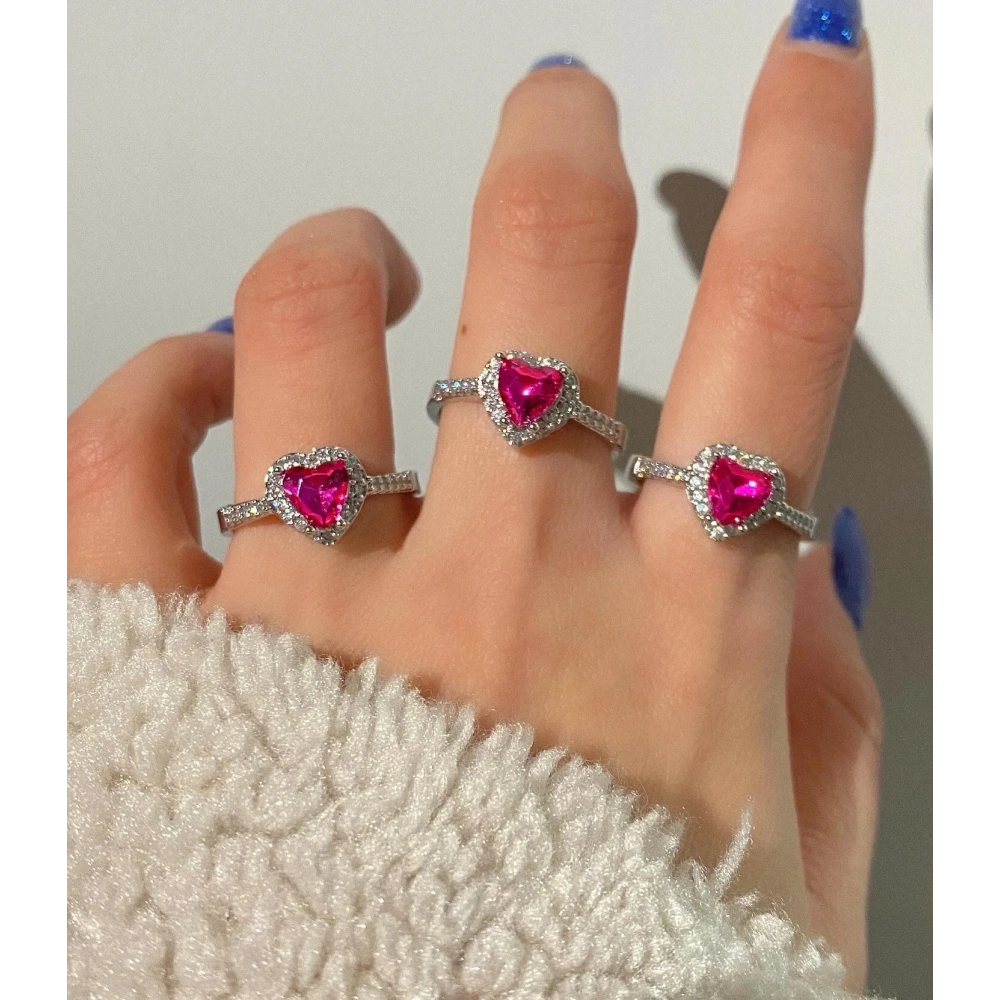 Dark Pink Kalpli Yüzük