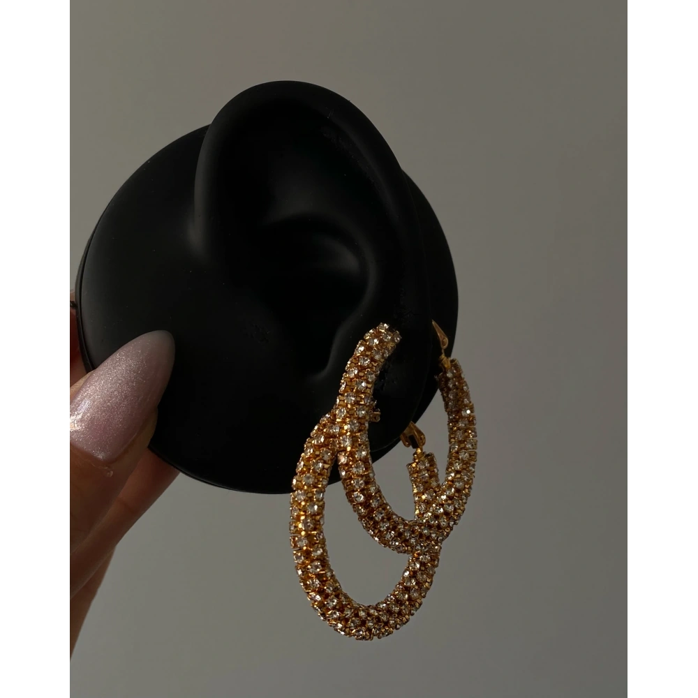 Full Taşlı Halka Küpe