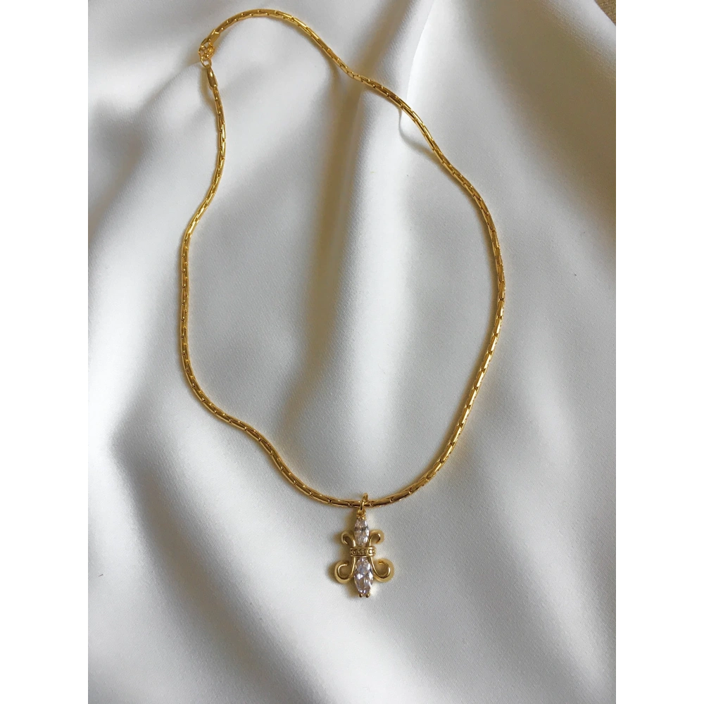 Gold Fransız Zambağı Kolye