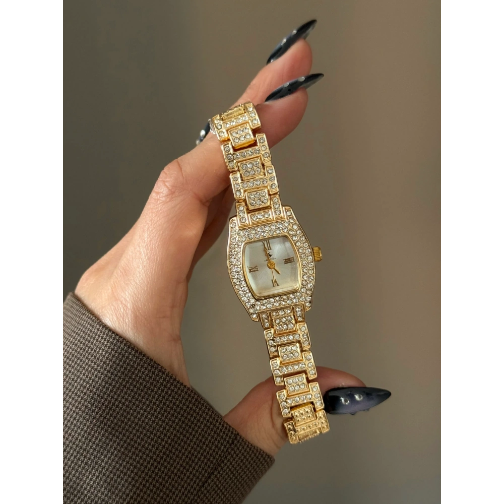 Gold Full Taşlı Kol Saati