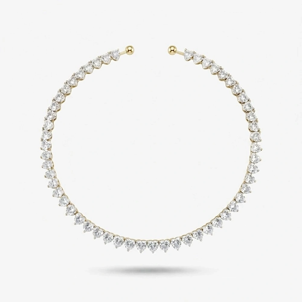 Gold Kalp Detay Choker