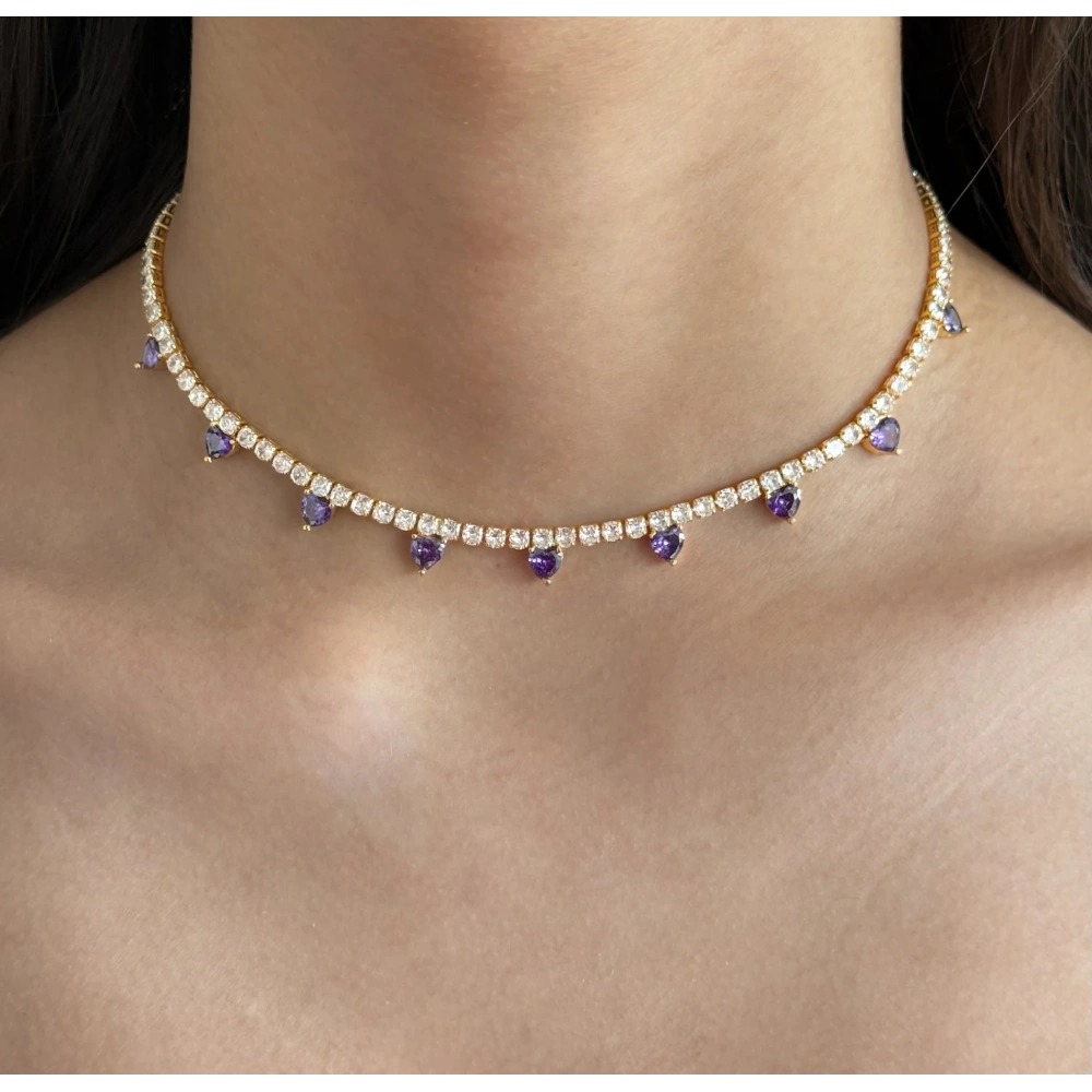 Gold Mor 9 Kalpli Tasarım Kolye