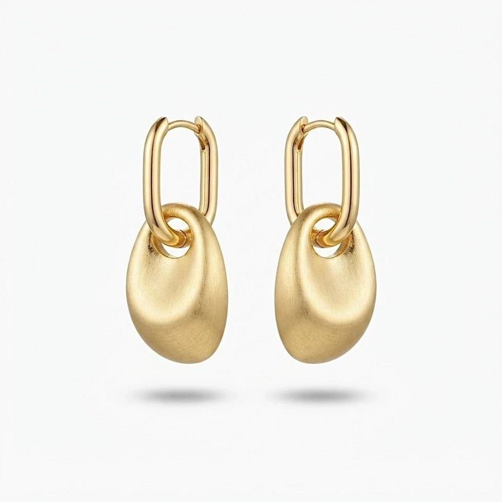 Gold Oval Küpe